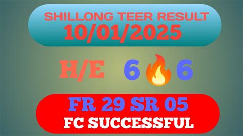 shillong teer li|Shillong TEER Results FR/SR .